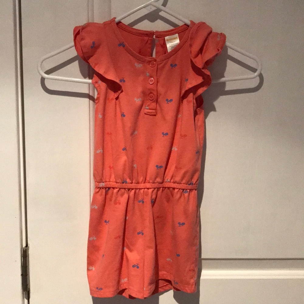 Gymboree Peach Bicycle Romper